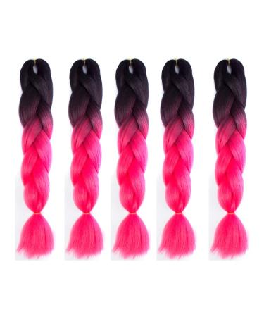 5Pcs Ombre Jumbo Braiding Hair Extensions - 100g/pc Kanekalon Synthetic Fiber for Twist Brading Hair 24Inch (60cm) 3