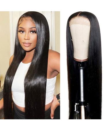 5x5 Straight Lace Front Wigs Human Hair 5x5 HD Lace Closure Wigs 180% Density Brazilian Virgin Straight Human Hair Wigs Free Part Pre-Plucked with Baby Hair for Black Women(5x5 straight wigs  26 Inch) 5x5 straight wigs 2...