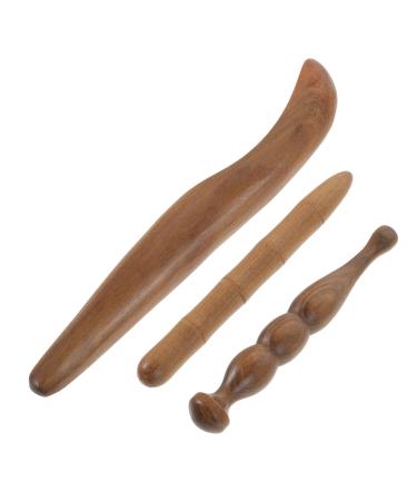 SEWACC 3 piece of hand tool Hand massage tool Home tools Wood massage tools acupuncture massage device wood massage tab semi-stick stick equipment wooden handheld handmade tools