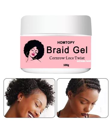 Braiding Gel - Braid Balm Control Edge Lock Gel | Hair Jam Strong Hold Smooths and Tames Frizz No for All-Day Locks Twist and Edge Styling Gel Homraa