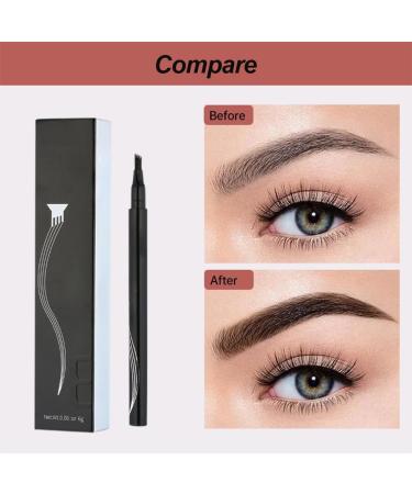 3D Eyebrow Microblading Pen 2PCS Magic Eyebrow Pencil Microblading Eyebrow Pencil 4 Tip Dark Brown Eyebrow Pencil Waterproof Eye Brown Makeup Long-Lasting Eyebrow Pencil (Light grey) - Buy Online on GoSupps.com