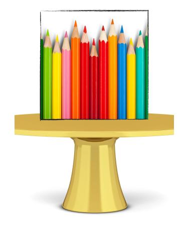 PENCIL Print A4 Cake Wrap/Cake Ribbon Cake Topper wafer/icing (Icing paper)