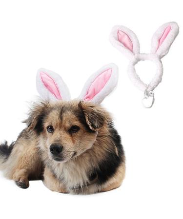 ANIAC Pet Headgear Soft Headband with Cute Bunny Ears Warm Hat Head Accessories Easter Costume for Cats Kitten Puppy and Small Dogs (Small/Head Girth:9.5 Inch - 11 Inch)