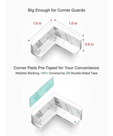 12-Pack Silicone Corner Protector Baby Safety Guards - Soft, Clear, and Strong | BPA Free, 3M Pre-Taped, Baby Proofing Bumper for Table Sharp Corners - Buy Online on GoSupps.com