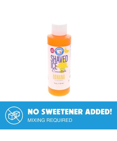 Banana Shaved Ice & Snow Cone Flavor Concentrate - 4 Fl Oz Size for 1 Gallon Syrup - Buy Online on GoSupps.com