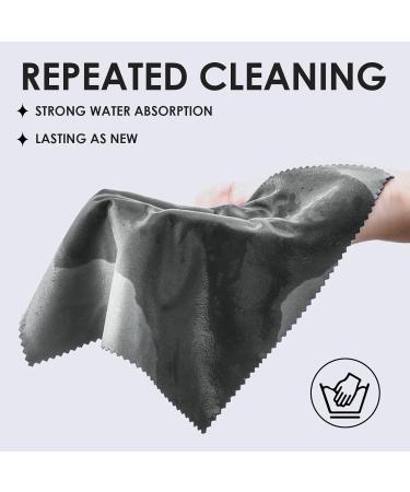 8-Piece Microfiber Cleaning Cloth Set for Glasses Screens & Cameras - 4 Black 2 Gray (20x20 cm) & 2 Gray (30x30 cm) | International Shipping Available - Buy Online on GoSupps.com