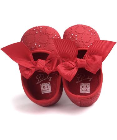 LACOFIA Baby Girls Christening Shoes 12-18 Months Anti-Slip Prewalkers - Red - Buy Online on GoSupps.com