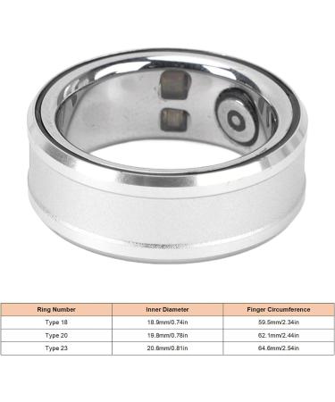 Smart Health Ring Sleep Tracker Ring Silver Step Counting Wearable Body Temperature Monitoring for Gift(23 23)(20 20) 20 20 - Buy Online on GoSupps.com