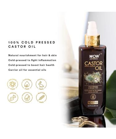 Wow Skin Science Castor Oil 6.8 oz - Premium Cold-Pressed Natural Oil for Hair & Skin - Buy Online on GoSupps.com