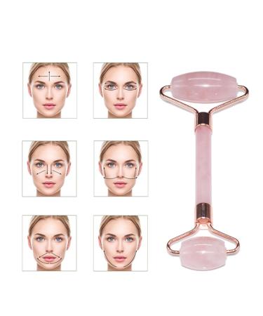 Jade Roller & Gua Sha Set | Pink Face Roller & Gua Sha Tools for Skin Care & Puffiness Relief - Buy Online on GoSupps.com