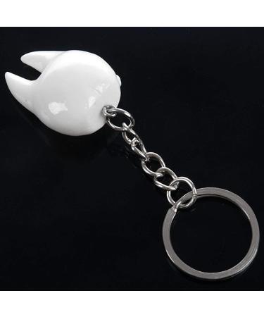Buy KVSERT 20pcs Tooth Shape Keychain - Cute Dental Gifts | White/Silver | Perfect for Dental Professionals - Buy Online on GoSupps.com