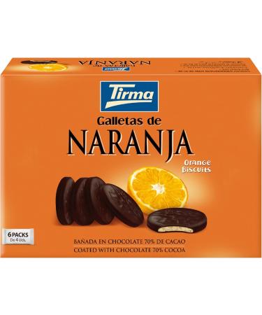 Tirma Dark Chocolate Coated Orange Cookies 200g | Dark Chocolate Cakes 70% Cocoa | Delicious Orange and Intense Chocolate Blend | Sweet & Vegetarian Snack | Ideal for Snacks | Canary Islands