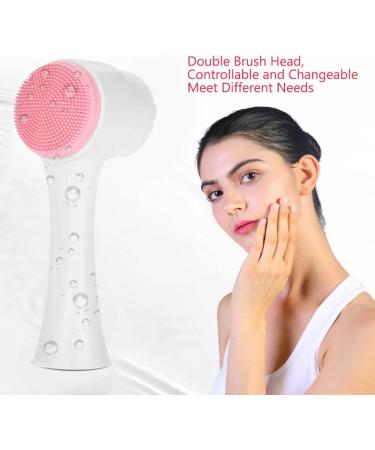 Double Sided Facial Cleansing Brush | Exfoliating & Massage Soft Bristles | Silicone Pore Cleaner for Blackheads, Acne | Multi-Purpose Wet/Dry | Pink - Buy Online on GoSupps.com