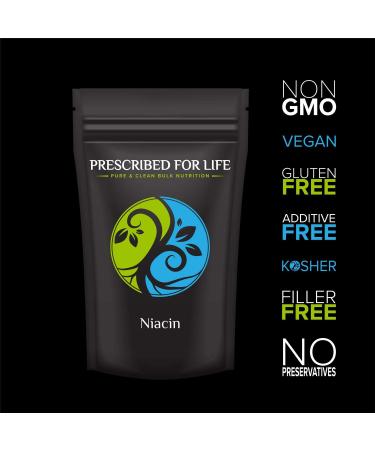 Prescribed For Life Niacin Powder | Vitamin B3 for Skin Health and Digestive Support | Vegan Gluten Free Non GMO | Nicotinic Acid Powder (4 oz / 113 g) - Buy Online on GoSupps.com