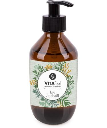  Mea Vita VitaFeel Organic Gold Jojoba Oil 2 x 250 ml with pump | 100% pure and cold-pressed Moisturizing care for skin and hair | Carrier oil for massage and aromatherapy Dry skin and - Buy Online on GoSupps.com