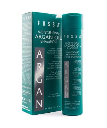 Fossa Moisturising Argan Oil Shampoo | Shampoo to Volumize Moisturise Detangle Repair Damage and Reduce Frizz for Silky Smooth Shine | All Hair Types Colour Safe | 300ml 10.1 fl. oz.