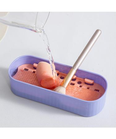 FOMIYES Makeup Brush Cleaning Mat & Holder | Purple Brush Cleaner Pad & Organizer for Flawless Makeup - Buy Online on GoSupps.com