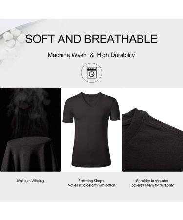 Men's Bamboo Cool Solid Short Sleeve V-Neck T-Shirt 2-Pack Black XL - Buy Online on GoSupps.com