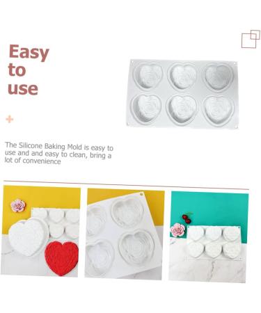 Zerodeko 2pcs Love Rose Mold Cake Mold Ice Cube Mold Rose Cake Pan Molds Silicone Shapes Silicone Mold Heart Shaped Ice Cube Trays Hear Cake Gum Paste Cheese Silica Gel Butter 3D - Buy Online on GoSupps.com