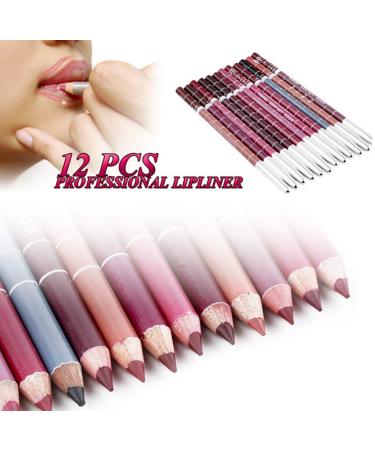 12-Piece Waterproof Lip Liner Set - Long-Lasting Lip Contour Makeup Gift for Women & Girls - Buy Online on GoSupps.com