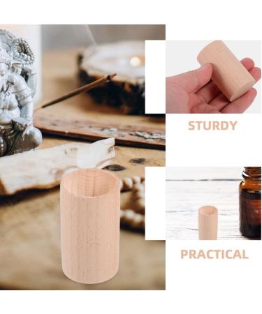 Healeved 4pcs Wood Essential Oil Diffusers Cylinder Small Round Wooden Diffusers for Essential Oils Aromatherapys Khaki - Buy Online on GoSupps.com