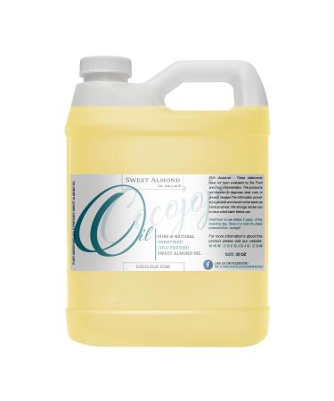 Dr Joe Lab Sweet Almond Oil for Hair Sweet Almond Oil for Skin Body Nails Pure Natural Cold Pressed Unrefined Extra Virgin Moisturizes & Nourishes - 32 Fl Oz - Packaging May Vary