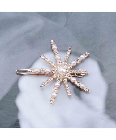 Yheakne Boho Crystal Star Hair Clip Pin Rhinestone Pearl Hair Clip Barrette Vintage Hair Clip Pins Gold Rhinestone Hair Clips Decorative Bobby Pin Shiny Wedding Hair Accessories for Women and Girls - Buy Online on GoSupps.com