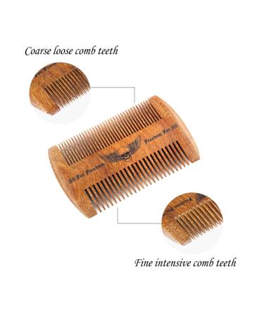 Beard Comb Kit with Leather Case | Handmade Wooden Gifts for Men | Mustache & Beard Care (Skull Wings Design) - Buy Online on GoSupps.com