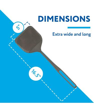 4 Pack Extra Large Spiky Fly Swatter Set - Blue & Grey Plastic - Indoor & Outdoor Bug Disposal - 5'' Smashing Surface - Bulk Pack - Buy Online on GoSupps.com
