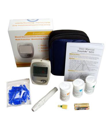 EasyLife Blood Cholesterol Monitor kit 3 in 1 Meter System Glucose and uric Acid Test kit
