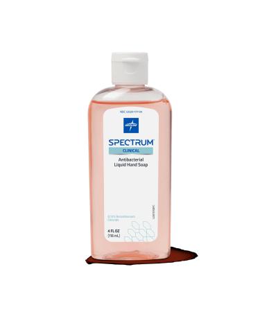 Medline Spectrum Clinical Antibacterial Liquid Hand Soap with 13% BZK Personal Carry Size 4 oz. Case of 12