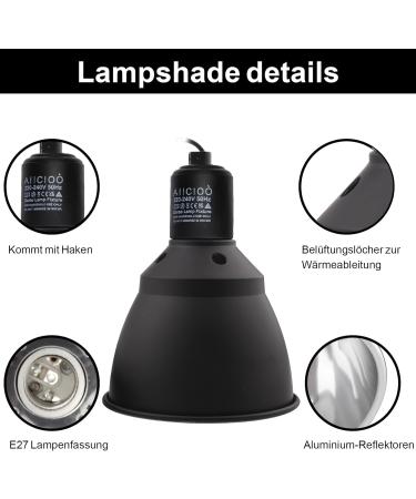 Buy Aiicioo 5.5 Inch E27 Terrarium Lamp for Iguanas | Reflector Clamp Lamp for Lizards & Turtles - Buy Online on GoSupps.com