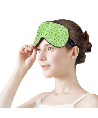 Lymphoma Cancer Green Ribbon Sleep Mask | Adjustable Eye Shades for Women | Comfortable & Stylish Sleep Cover - Buy Online on GoSupps.com