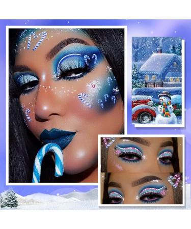 Shop Blue Eyeshadow Palette | Christmas Matte & Shimmer | 18 Pigmented Cool Toned Multichrome Makeup for Holidays - Buy Online on GoSupps.com