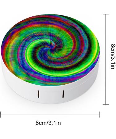 Psychedelic Tie Dye Contact Lens Case - Portable Travel Box with Mirror for Easy Storage - Buy Online on GoSupps.com