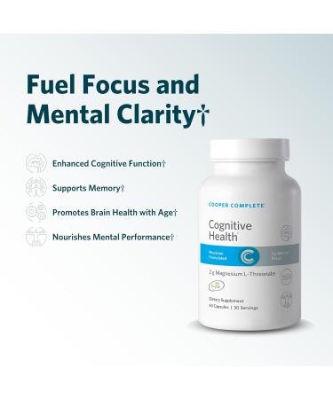 Cooper Complete Cognitive Health 2 g Magnesium L-Threonate (Magtein). 60 Gluten-Free Vegetarian Capsules. 30 Servings - Buy Online on GoSupps.com