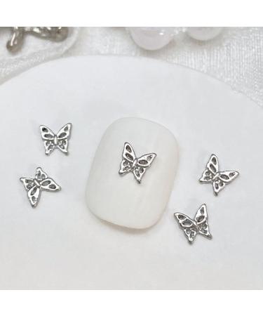 10Pcs 3D Butterfly Nail For Nails Alloy Butterfly Nail Decoration Alloy Nail Butterfly Nail Manicure Accessories Manicure Accessories Silver - Buy Online on GoSupps.com