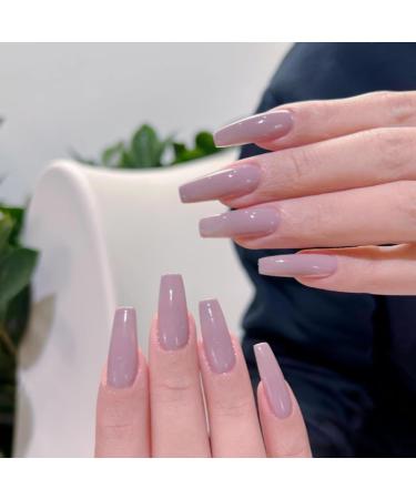 Jelly Gel Nail Polish Milky Purple Gel Nail Polish Long-Lasting Nude UV Gel Polish 10ml Nail Polish Pink Purple Gel for Nail Art DIY LED Soak-Off Nail Varnish for Women - Buy Online on GoSupps.com