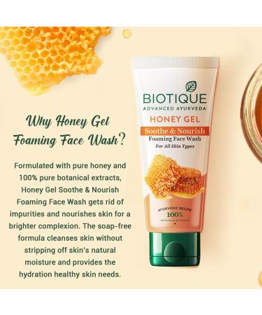 Biotique Bio Honey Gel Hydrating Face Wash - 100ml | All Skin Types | Enriched with Honey for Radiant Skin - Buy Online on GoSupps.com