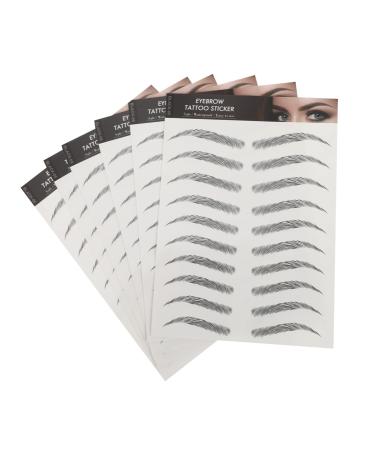 POPETPOP 6 sheets Sticker S Off Eyebrow Imitation Brow Temporary Supplies Men Women Hair-like Transfer 1 count (Pack of 1) Black
