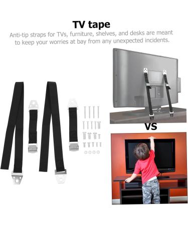 ibasenice 4 pcs TV Anti-reversing Strap Kids Kickstand Baby Harness Kids Furniture Dual tv Safety Straps Earthquake Straps tv Anti Tip Bracket for Furniture Polyester Furniture Safety Strap Blackx2pcs 120X2.5cmx2pcs - Buy Online on GoSupps.com