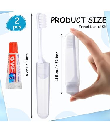 DGUSO Travel Toothbrush Set - 2 Piece Foldable Camping Toothbrush with Soft Bristles & Toothpaste for Adults - Ideal for International Travel - Buy Online on GoSupps.com