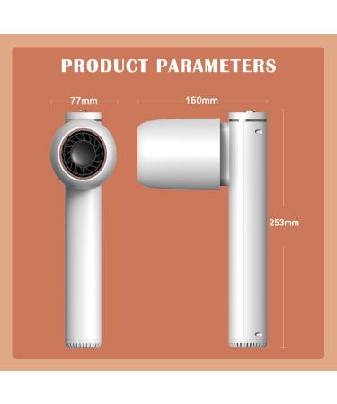 Lightweight Cordless Hair Dryer Portable Cordless Blow Dryer w/Hot & Cold Wind Low Heat Air Rechargeable Small Blow Dryer for Travel School Pet Care Painting Drying Tools - Buy Online on GoSupps.com