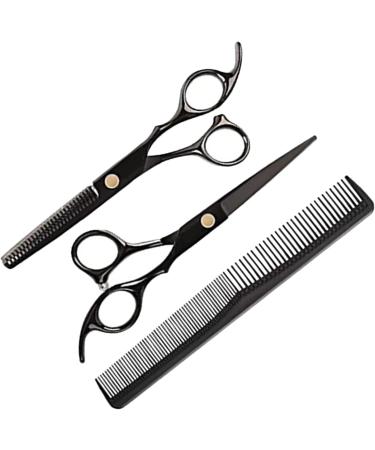 Qukaim Barber Cutting Scissors Kit Hairdressing Shears Set Incisive Stainless Steel Professional Haircut Scissors Kit for Barber Black 6.7in - Buy Online on GoSupps.com
