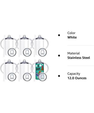 Vesici 12 oz Sublimation Blank Sippy Cups - 6 Piece Set for Kids | Insulated Stainless Steel Toddler Travel Mug with Handles - Buy Online on GoSupps.com