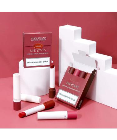 Buy Long Lasting Matte Lipstick Set - 4 Shades of Red Waterproof & Moisturizing Velvet Lipsticks for Women - Buy Online on GoSupps.com