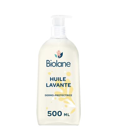 BIOLANE - Huile Lavante Dermo-protectrice - Bain B b - Peaux s ches et sensibles - Corps et cheveux - Soin apaisant - Sans savon - 96% d'Origine Naturelle - 500 ml - Fabriqu en France