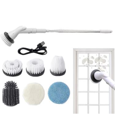 Electric Cleaning Brush - 2000mAh Portable Electric Rotating Cleaning Brushes | Electric Tub Scrubber with Retractable Handle Power Floor Scrubber for Bathroom - Buy Online on GoSupps.com
