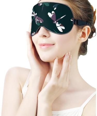 Camouflage Dragonfly Pattern Sleep Mask - Adjustable Strap, Blocks Light, Ideal for Night Travel and Nap - Men Women - Buy Online on GoSupps.com
