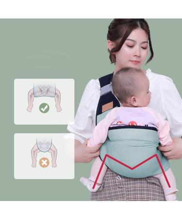 Breathable Baby Sling Dual Use Infant Sling Carrier Adjustable Widened Shoulder Straps Baby Wrap Carrier Anti-Slip Breastfeeding Carrier for Infant 0-36 Months Green - Cloth - Buy Online on GoSupps.com